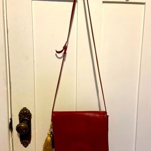 Leather Red Purse. La Diva Brand.